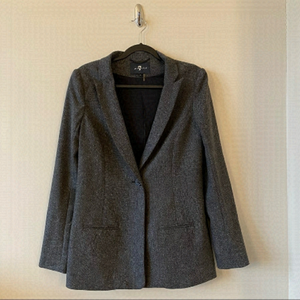 7 for All Mankind-Wool Blend Boyfriend Blazer (Size:Large)